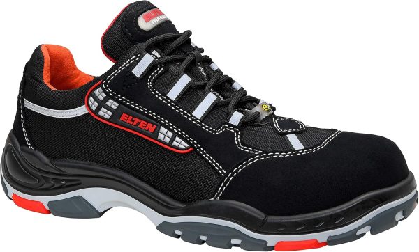 🔥 S3 Sicherheitsschuhe – ELTEN Sicherheitsschuhe SENEX ESD S3, Damen und Herren, Textil, Kunststoffkappe (leichter als Stahlkappe), leicht, sportlich, Schwarz/Rot, Größe: 42 |