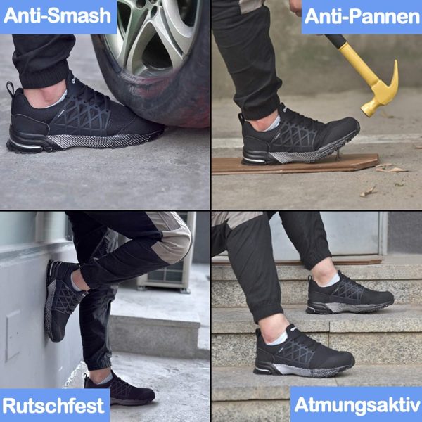 🔥 S3 Sicherheitsschuhe – SUADEX Sicherheitsschuhe Arbeitsschuhe Herren Damen Atmungsaktiv Arbeitsschutzschuhe Stahlkappenschuhe Leicht mit Stahlkappe Schwarz 37-48 EU | – Bild 4