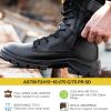 🔥 S3 Sicherheitsschuhe – S3 Arbeitsschuhe Herren & Damen Militär, H-9438 Sicherheitsschuhe ESD, Wasserdichtes & Atmungsaktiv Leder, Leichte & Bequeme Einlegesohle, S1P Stahlzehe & Stahlplatte, Seite mit Reißverschluss | – Bild 6