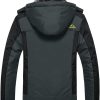 🔥 Engelbert Strauss Hose – KEFITEVD Winterjacke Herren Wasserdicht Warm Gefüttert Skijacke Winter Outdoorjacke Winddicht Atmungsaktiv Funktionsjacke mit Abtrennbarer Kapuze | – Bild 2