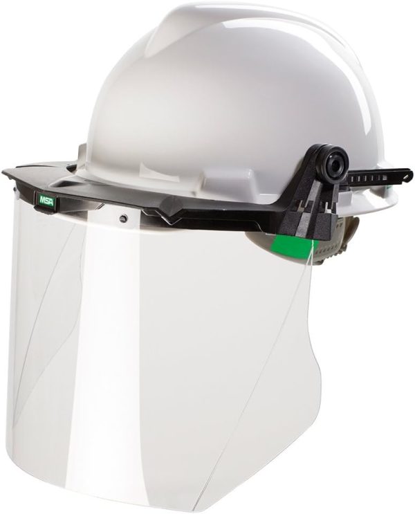 🔥 Schutzhelm mit Visier – MSA MSA-Kasot-E Elektrikerausrüstung, Weiß-Schwarz-Transparent | MSA