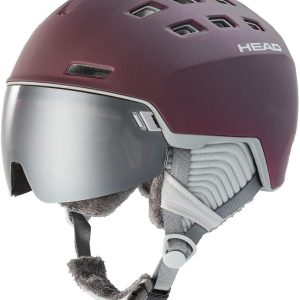 🔥 Schutzhelm mit Visier – HEAD Rachel 5K + SL Visier-Skihelm - Burgundy mat | HEAD