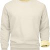 🔥 Winter-Arbeitskleidung – Herren-Fleecepullover, Herren-Sweatshirt, Rundhalsausschnitt, Fleecefutter, Thermo-Pullover, Winter, warm, langärmelig, einfarbig, lässig, Arbeitskleidung, dick, flauschiges Sweatshirt, beige, M | – Bild 3