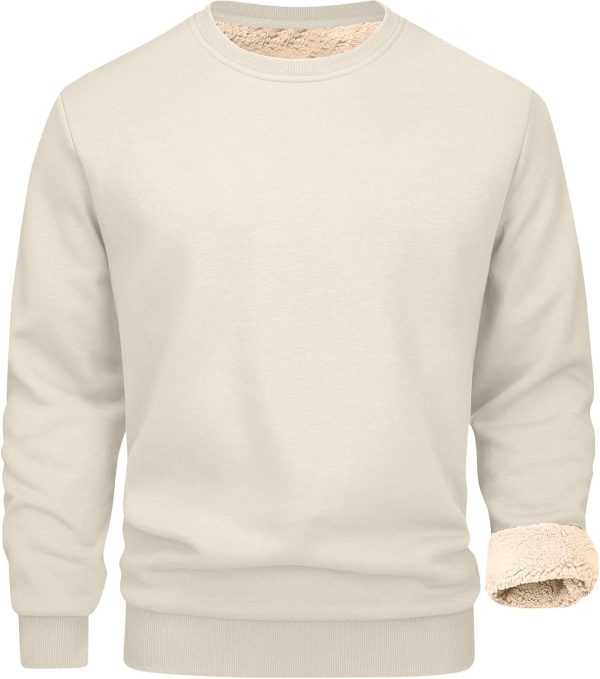 🔥 Winter-Arbeitskleidung – ANHATUIV Herren-Sweatshirt, lässig, Fleecepullover, dicker Rundhalsausschnitt, klassisch, warm, Winter-Sweatshirt, einfarbig, lässig, Arbeitskleidung, dick, flauschig, Sweatshirt, 2 Stück, 2 Stück, | – Bild 2