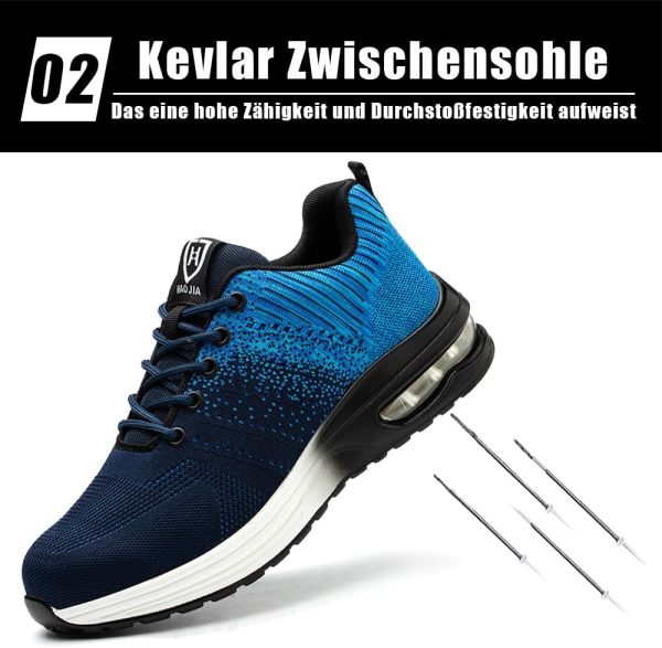 🔥 S3 Sicherheitsschuhe – ZSDZSZ Arbeitsschuhe Herren Leicht Sicherheitsschuhe Damen Atmungsaktive Stahlkappenschuhe Sportlich Schutzschuhe | – Bild 3