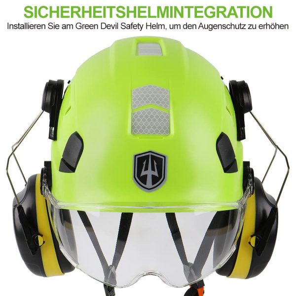 🔥 Schutzhelm mit Visier – GREEN DEVIL Schutzhelm Arbeitshelm mit klarem Visier und Gehörschutz Ohrenschützer Einstellbarer ABS Sicherheitshelm Belüfteter Bauhelm mit EN 397 Industriehelm (Ersatz Klares Visier) | GREEN DEVIL – Bild 5