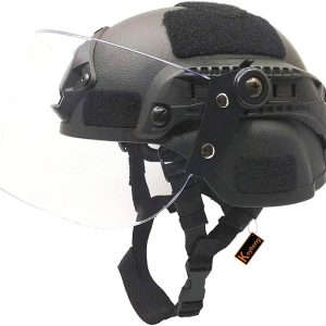 🔥 Schutzhelm mit Visier – Koyheng Airsoft Mich 2000 ACH Taktischer Helm mit klarem Visier NVG Halterung und Seitenschiene | Koyheng
