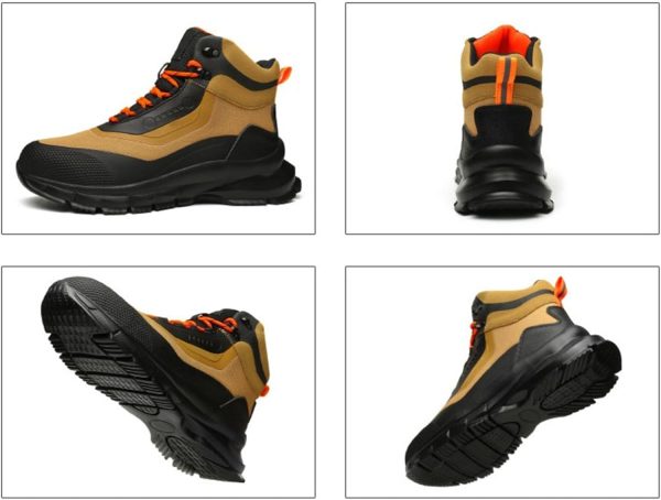 🔥 Arbeitsschuhe wasserdicht – DKLOVIFU Sicherheitsschuhe S1 Herrenstiefel mit hoher Konstruktion, durchtritt- und zehensicher, wind- und wasserdicht, für Frühling und/Winter Schuhe Herren Sneaker Gelb Sicherheitsschuhe S1 | – Bild 4