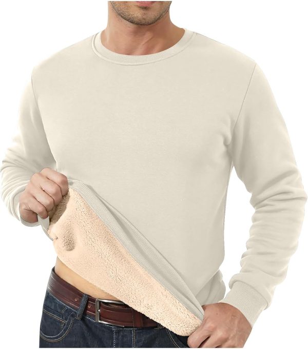 🔥 Winter-Arbeitskleidung – ANHATUIV Herren-Sweatshirt, lässig, Fleecepullover, dicker Rundhalsausschnitt, klassisch, warm, Winter-Sweatshirt, einfarbig, lässig, Arbeitskleidung, dick, flauschig, Sweatshirt, 2 Stück, 2 Stück, | – Bild 6