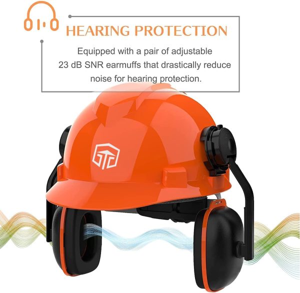 🔥 Schutzhelm mit Visier – CUKUGUARD Sicherheitshelm mit Gehörschutzmanschette und Netzvisier, Schlagfeste, Bequeme Schutzhelm, für Kopf-, Ohren- und Augenschutz | CUKUGUARD – Bild 5