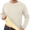 🔥 Winter-Arbeitskleidung – Herren-Fleecepullover, Herren-Sweatshirt, Rundhalsausschnitt, Fleecefutter, Thermo-Pullover, Winter, warm, langärmelig, einfarbig, lässig, Arbeitskleidung, dick, flauschiges Sweatshirt, beige, M |