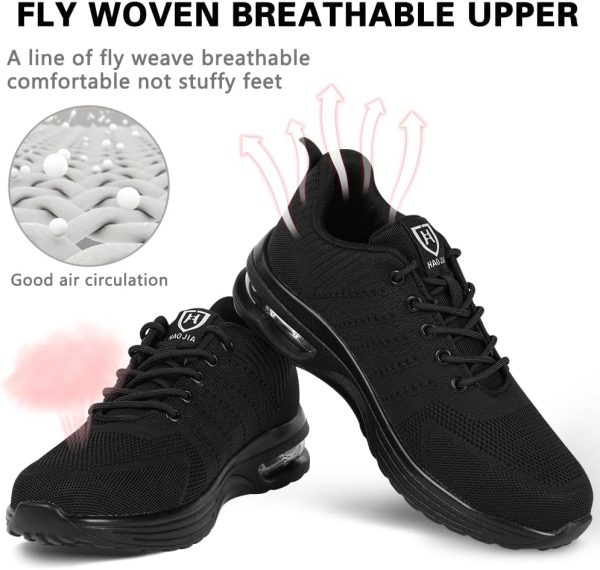 🔥 Arbeitsschuhe wasserdicht – OFFCUP Sicherheitsschuhe Herren, Leichte Arbeitsschuhe, Sportlich Stahlkappenschuhe, Arbeitsturnschuhe Atmungsaktiv rutschfest Luftkissen Sneaker Bequeme | – Bild 6