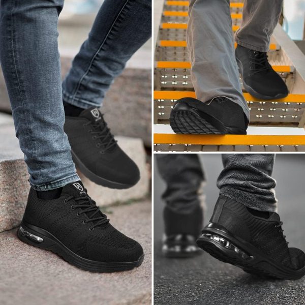 🔥 Arbeitsschuhe wasserdicht – OFFCUP Sicherheitsschuhe Herren, Leichte Arbeitsschuhe, Sportlich Stahlkappenschuhe, Arbeitsturnschuhe Atmungsaktiv rutschfest Luftkissen Sneaker Bequeme | – Bild 7