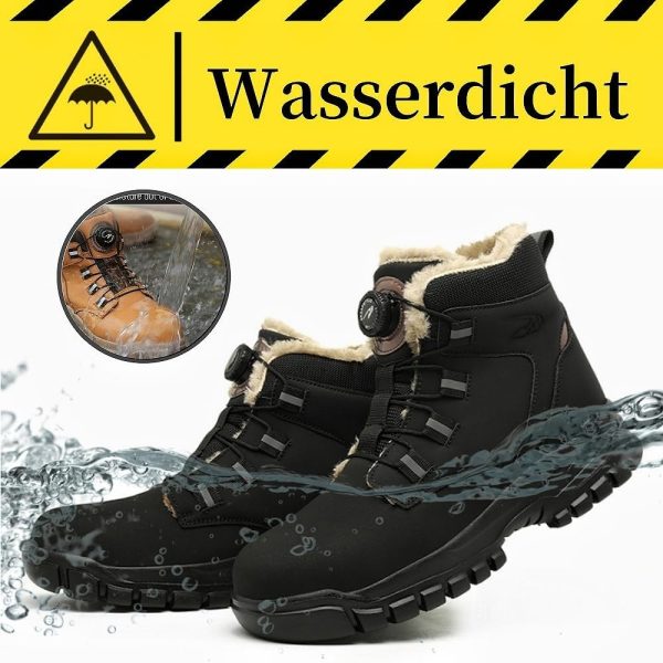 🔥 Arbeitsschuhe wasserdicht – AOACOEBN Winter Sicherheitsschuhe Herren Arbeitsschuhe Damen leicht mit Drehknopf rutschfest Stahlkappenschuhe Wasserdicht Sicherheitsstiefel Warm Gefüttert Schutzschuhe | – Bild 5