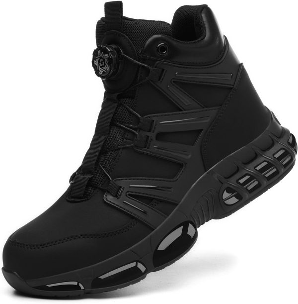 🔥 Arbeitsschuhe wasserdicht – PAQOZKC Sicherheitsstiefel Herren Damen Wasserdicht Arbeitsschuhe mit Stahlkappe Sportlich Sicherheitsschuhe Hoch Leicht Stahlkappenschuhe Luftkissen 36-47 EU |