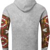 🔥 Winter-Arbeitskleidung – Herrenpullover, warm, Kapuzen-Sweatshirt, Casual, Hoodie, Sweatshirt mit Tasche, für Winter und Herbst, Arbeitskleidung, Langarm, Camo, Vintage, Retro, grau, XL | – Bild 4