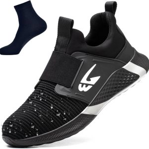 🔥 Arbeitsschuhe wasserdicht – Arbeitsschuhe Herren, Stahlkappenschuhe Sicherheitsschuhe Herren, Leichte Wasserdicht Safety Shoes Unisex Sportlich Atmungsaktiv rutschfest Schutzschuhe |