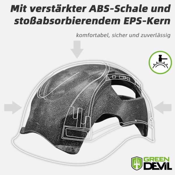 🔥 Schutzhelm mit Visier – GREENDEVIL X-Armor Schutzhelm Arbeitshelm ABS Sicherheitshelm EN 397 Industriehelm bauhelm Erwachsene bauhelme baustellenhelm Helm | GREEN DEVIL – Bild 2