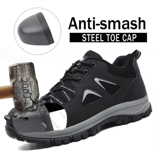 🔥 S3 Sicherheitsschuhe – ISOOUS Sicherheitsschuhe Herren Damen Leicht Arbeitsschuhe Stahlkappenschuhe Atmungsaktiv Anti-Smashing Anti-Piercing | – Bild 3