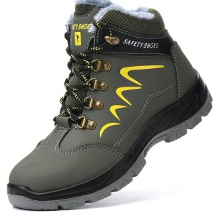🔥 Arbeitsschuhe wasserdicht – Blueskyli Sicherheitsschuhe Herren Damen Arbeitsschuhe S3 Leicht Wasserdicht Hoch Sicherheitsstiefel Winter Warm Gefüttert Schutzschuhe mit Stahlkappe |