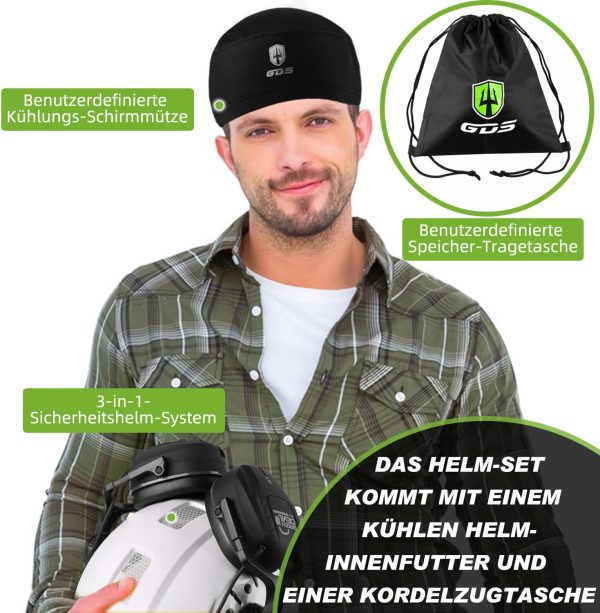 🔥 Schutzhelm mit Visier – GREEN DEVIL Mervex Vent Schutzhelm mit Aktivem Gehörschutz und Klarem Visier Arbeitshelm ABS Sicherheitshelm EN 397 Industriehelm EN352-konforme SNR 32dB mit Bluetooth | GREEN DEVIL – Bild 6