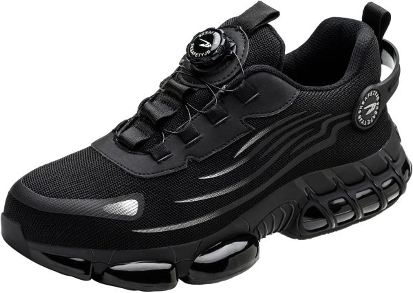 🔥 Arbeitsschuhe wasserdicht – Safety Unisex Adult Shoes Sicherheitsschuhe Herren S3 Sportliche Wasserdicht Arbeitsschuhe Damen Leicht Atmungsaktiv Trends Drehknopf Sneaker Anti-Smash Anti-Punktur Stahlkappenschuhe Größe 37-44 |