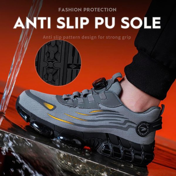 🔥 Arbeitsschuhe wasserdicht – Safety Unisex Adult Shoes Arbeitsschuhe Herren Wasserdicht Sportliche Sicherheitsschuhe Leicht Trends Drehknopf Anti-Smash und Anti-Punktur | – Bild 7