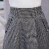 🔥 Winter-Arbeitskleidung – Damen Wolle Maxi Röcke Winter Hohe Taille Faltenrock Elegant Retro Gitter Rock Streetwear Party A-Linie Glockenrock | – Bild 4