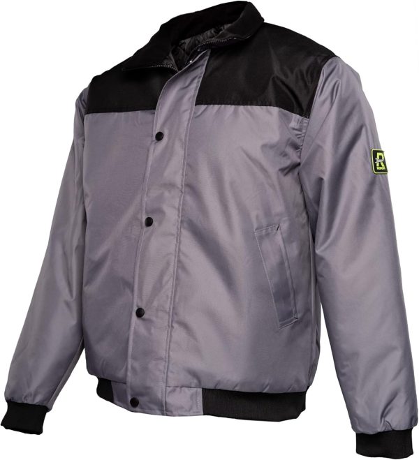 🔥 Winter-Arbeitskleidung – RODOPI Windyard Arbeitsjacke für Herren und Damen Pilotenjacke grau schwarz Bomberjacke Gr. S-3XL gefütterte Jacke mit flexiblem Bund an Armen und Hüfte |