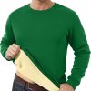 🔥 Winter-Arbeitskleidung – Herren-Fleecepullover, Herren-Sweatshirt, Rundhalsausschnitt, Fleecefutter, Thermo-Pullover, Winter, warm, langärmelig, einfarbig, lässig, Arbeitskleidung, dick, flauschiges Sweatshirt, grün, XL |