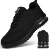 🔥 Arbeitsschuhe wasserdicht – OFFCUP Sicherheitsschuhe Herren, Leichte Arbeitsschuhe, Sportlich Stahlkappenschuhe, Arbeitsturnschuhe Atmungsaktiv rutschfest Luftkissen Sneaker Bequeme |