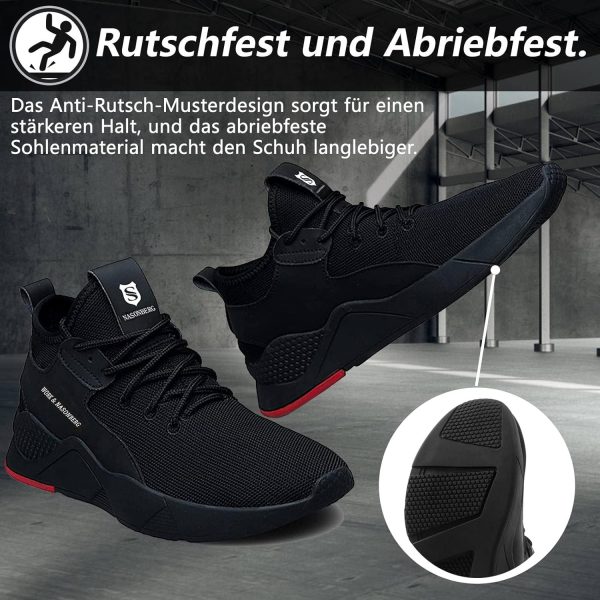 🔥 S3 Sicherheitsschuhe – NASONBERG Sicherheitsschuhe Herren Leicht Arbeitsschuhe Damen Atmungsaktiv mit Stahlkappe 36-48 EU | – Bild 5