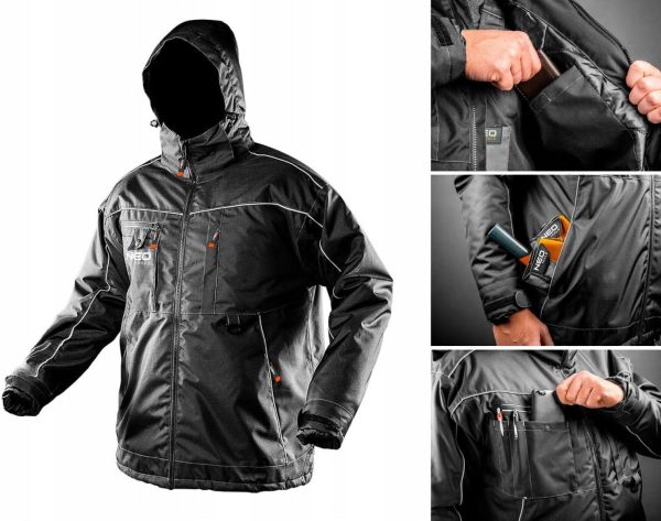 🔥 Winter-Arbeitskleidung – NEO TOOLS Thermo Männer Winter Arbeitshose oder Set mit Winter Arbeitsjacke Gr. S(48) - 3XL(58) | Robuste, Warme, wasserdichte, Winddichte aus Verstärktem Oxford-Gewebe | – Bild 5