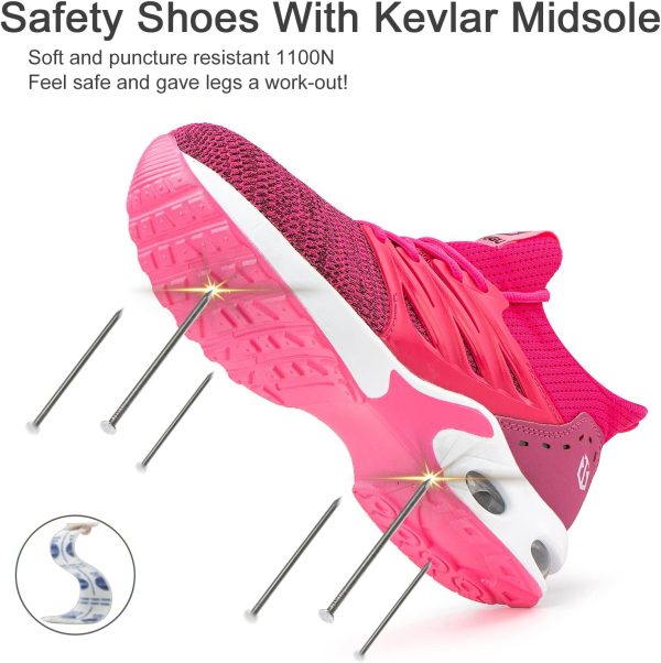 🔥 S3 Sicherheitsschuhe – Hitmars Sicherheitsschuhe Herren Damen Arbeitsschuhe Leichte Kochschuhe Bequeme Stahlkappenschuhe Arbeit Schuhe rutschfest Schwarz Blau EU36-48 | – Bild 3