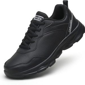 🔥 Arbeitsschuhe wasserdicht – SYLUOQP wasserdichte, rutschfeste Arbeitsschuhe für Damen, ölbeständige Wanderschuhe für Damen, Küchenchef, Bequeme Schwarze Schuhe für Damen, leichte Turnschuhe für Damen |