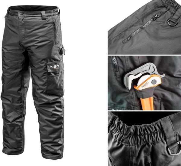 🔥 Winter-Arbeitskleidung – NEO TOOLS Thermo Männer Winter Arbeitshose oder Set mit Winter Arbeitsjacke Gr. S(48) - 3XL(58) | Robuste, Warme, wasserdichte, Winddichte aus Verstärktem Oxford-Gewebe | – Bild 4