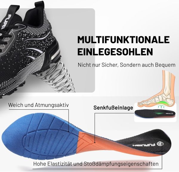 🔥 S3 Sicherheitsschuhe – Furuian Sicherheitsschuhe Herren Arbeitsschuhe Herren Damen Leicht Sportlich Atmungsaktiv Schutzschuhe mit Stahlkappe Sneakers | – Bild 3