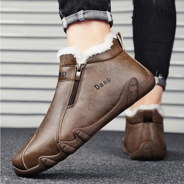 🔥 Winter-Arbeitskleidung – Herren Frühling und Herbst Winter Arbeitskleidung Verschluss Zehen Freizeitschuhe Plus Samt Warm Herren Arbeitskleidung Laufen Bergsteigen Wandern Sport Schneestiefel Herren Jagdstiefel, braun, 39 1/3 | – Bild 7