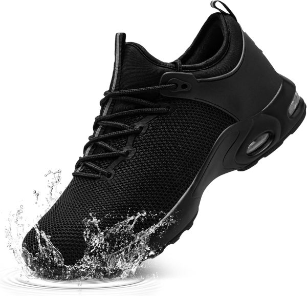 🔥 Arbeitsschuhe wasserdicht – LARNMERN Wasserdichte Luftschuhe für Herren, Stahlkappe, Arbeitsschuhe, bequem, leicht, Konstruktionsschuh |