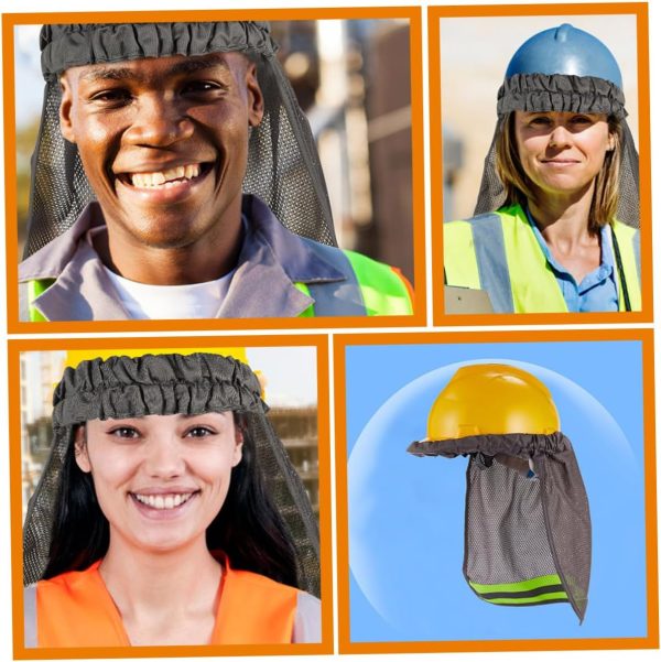 🔥 Schutzhelm mit Visier – Mikikit Hutkrempe Eines Arbeiters Gartenvliese Kopfschutz Arbeitskittel Schweißschutz Für Mützen BAU Von Schutzhelmen Zubehör Für Schutzhelme Bauhut Sonnenschutz Polyester Grey 2st | Mikikit – Bild 7