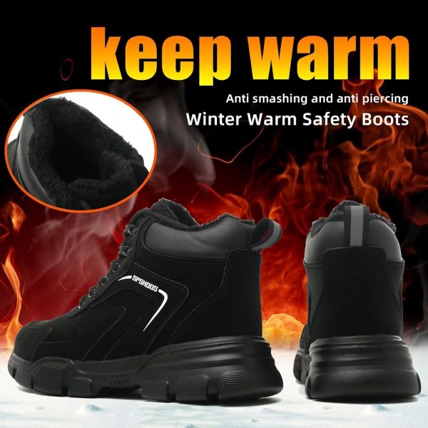 🔥 Arbeitsschuhe wasserdicht – SPSHOOS Winter Sicherheitsschuhe Herren Damen Hoch Arbeitsschuhe Warm Gefüttert Sicherheitsstiefel Wasserdicht Rutschfeste mit Stahlkappen | – Bild 3