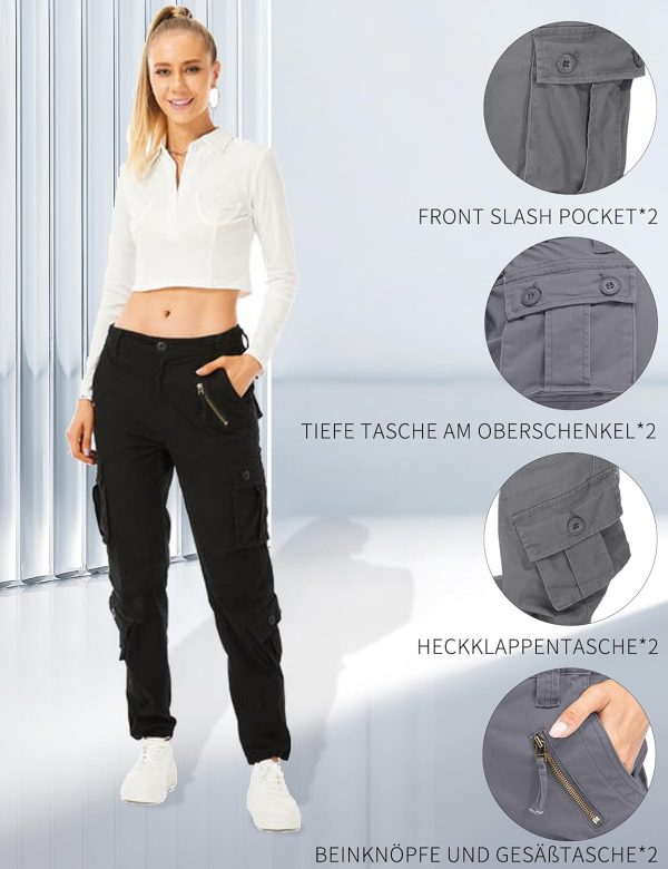 🔥 Winter-Arbeitskleidung – siyecaoo Damen Cargohose Winter Warm Fleece Gefüttert Baumwolle Wanderhose Multi Taschen Outdoorhose Workwear Reißverschluss Armee Militär Relaxed-Fit Trekkinghose | – Bild 4