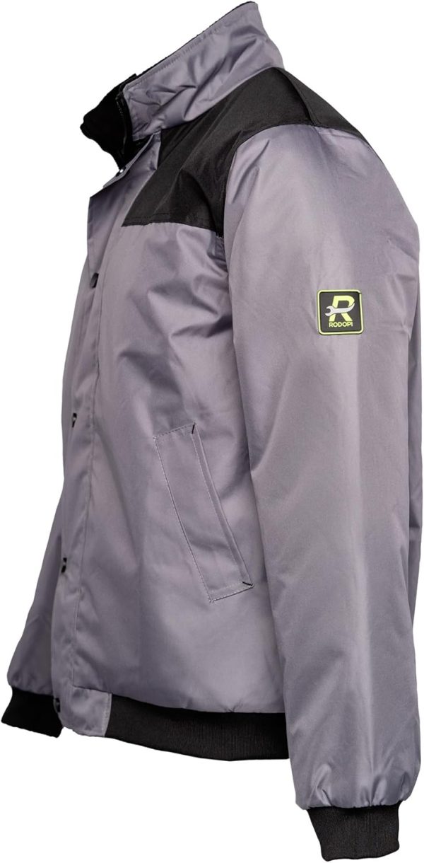 🔥 Winter-Arbeitskleidung – RODOPI Windyard Arbeitsjacke für Herren und Damen Pilotenjacke grau schwarz Bomberjacke Gr. S-3XL gefütterte Jacke mit flexiblem Bund an Armen und Hüfte | – Bild 3