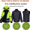 🔥 Winter-Arbeitskleidung – WORK IDEA Vielseitige 3-in-1 Arbeitsjacke mit Reflektoren - Wasserdicht, Winddicht, atmungsaktiv - Ideale Winter-Arbeitskleidung und Warnschutzjacke für alle Jahreszeiten | – Bild 2