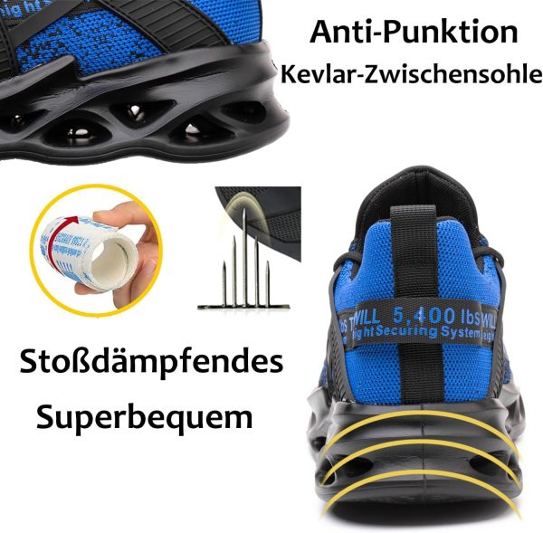 🔥 S3 Sicherheitsschuhe – PJZHJI Arbeitsschuhe Herren Leicht Sicherheitsschuhe Sportlich Stahlkappenschuhe Atmungsaktiv Arbeitsschutzschuhe Schutzschuhe mit Stahlkappen | – Bild 3