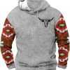🔥 Winter-Arbeitskleidung – Herrenpullover, warm, Kapuzen-Sweatshirt, Casual, Hoodie, Sweatshirt mit Tasche, für Winter und Herbst, Arbeitskleidung, Langarm, Camo, Vintage, Retro, grau, XL | – Bild 3