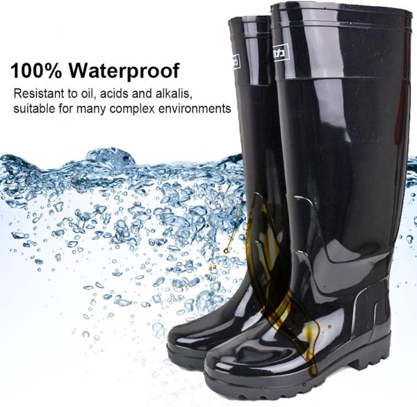 🔥 Arbeitsschuhe wasserdicht – NALSA rutschfeste Gummistiefel für Industrie und BAU, wasserdichte Gummistiefel, Unisex Erwachsene hohe Zylinder Arbeitsschuhe,Allseasons-44EU | – Bild 5