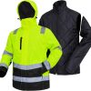 🔥 Winter-Arbeitskleidung – WORK IDEA Vielseitige 3-in-1 Arbeitsjacke mit Reflektoren - Wasserdicht, Winddicht, atmungsaktiv - Ideale Winter-Arbeitskleidung und Warnschutzjacke für alle Jahreszeiten |