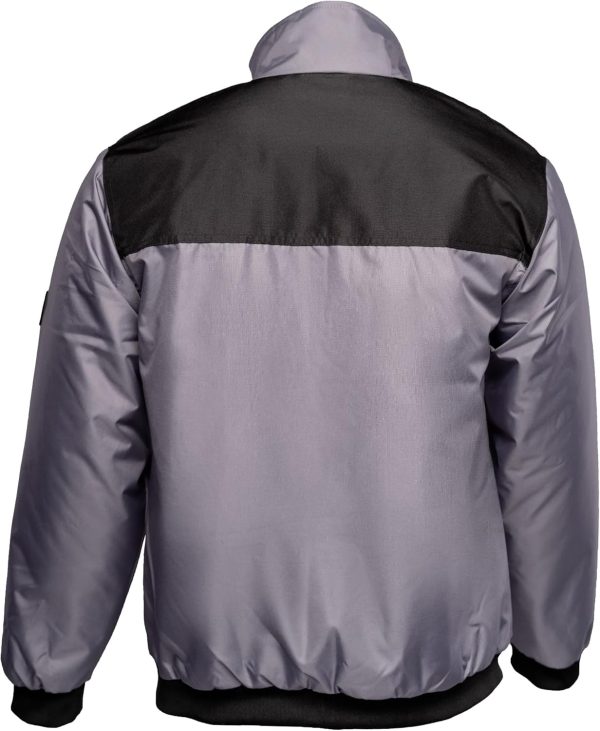 🔥 Winter-Arbeitskleidung – RODOPI Windyard Arbeitsjacke für Herren und Damen Pilotenjacke grau schwarz Bomberjacke Gr. S-3XL gefütterte Jacke mit flexiblem Bund an Armen und Hüfte | – Bild 5