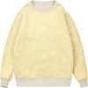 🔥 Winter-Arbeitskleidung – Herren-Fleecepullover, Herren-Sweatshirt, Rundhalsausschnitt, Fleecefutter, Thermo-Pullover, Winter, warm, langärmelig, einfarbig, lässig, Arbeitskleidung, dick, flauschiges Sweatshirt, beige, M | – Bild 4